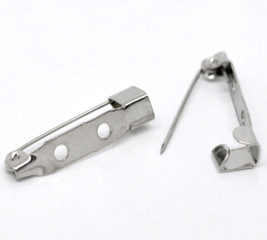Image de Broche Epingle à Nourrice en Alliage de Fer Argent Mat 25x5mm, 100 PCs