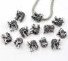 Picture of Zinc Metal Alloy European Style Large Hole Charm Beads Dragonhead Antique Silver Color Color Plated About 13mm x 11mm, Hole: Approx 5mm, 20 PCs