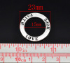 Picture of Zinc Based Alloy Charms Circle Washer Donut Antique Silver Color Message " Love Hope Faith " Carved 23mm( 7/8") Dia, 20 PCs