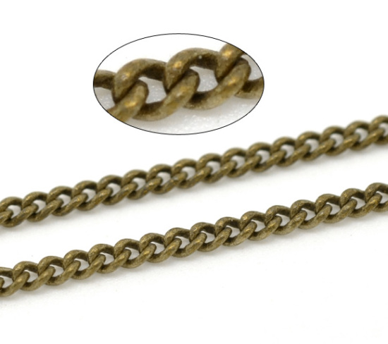 5 メートル 銅 喜平チェーン 銅古美 3x2mm、 の画像