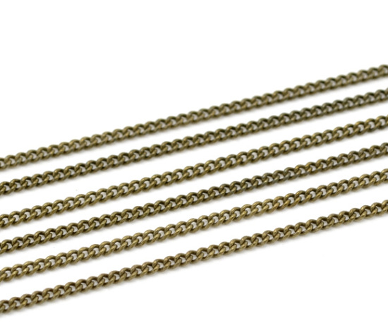 5 メートル 銅 喜平チェーン 銅古美 3x2mm、 の画像