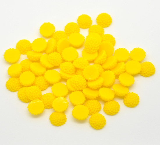 Picture of Resin Embellishments Flower Yellow 10x5mm(3/8"x2/8"), 200 PCs