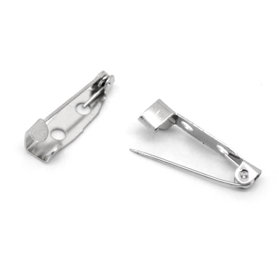 Image de Broche Epingle à Nourrice en Alliage de Fer Argent Mat 20x5mm, 100 PCs