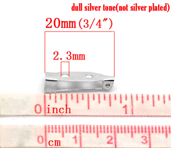 Image de Broche Epingle à Nourrice en Alliage de Fer Argent Mat 20x5mm, 100 PCs