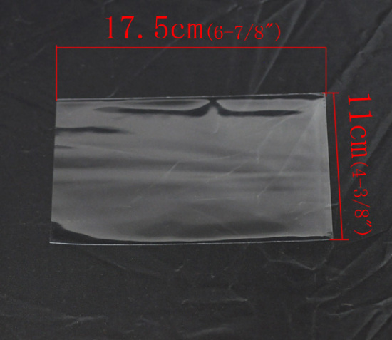 Image de Sachet Pochette en OPP Plastique Ouvert Rectangle Transparent 17.5cm x 11cm, 100 PCs