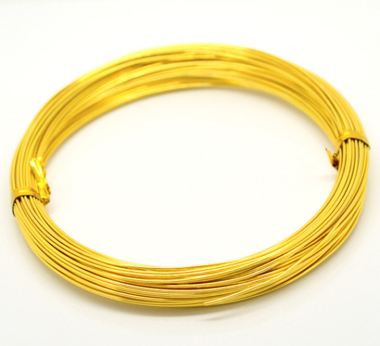 Image de 5 Rouleaux Mixte Fil Aluminium doré Bijoux Création 1mm, 20M/Rouleau
