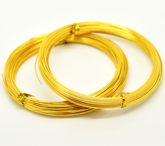 Image de 5 Rouleaux Mixte Fil Aluminium doré Bijoux Création 1mm, 20M/Rouleau