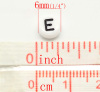Picture of Acrylic Spacer Beads Round Black & White At Random Mixed Alphabet/ Letter About 7mm Dia, Hole: Approx 1mm, 1000 PCs
