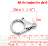 Picture of Zinc Based Alloy Lobster Clasps Silver Tone 35mm x 25mm, 10 PCs