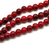 Picture of 5Strands(about 5x105PCs) Red Mottled Effect Round Glass Loose Beads 8mm, 80cm long
