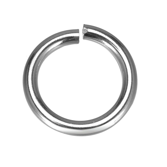 Image de 100 Pcs 15mm Dia, 2mm(taille 12) Anneaux de Jonction pour la Fabrication de Bijoux Ouvert en 304 Acier Inoxydable Argent Mat Rond