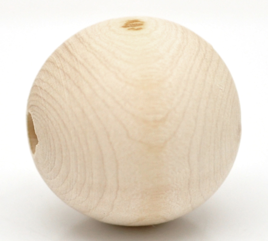 ウッド スペーサ ビーズ 円形 自然な色 約 30mm直径、 穴：約 5mm、 20 個 の画像