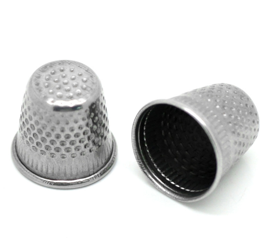 Image de Dés à Coudre en Alliage de Fer Argent Mat 19mm x 18mm, 30 Pcs