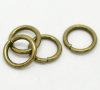 Picture of 200 PCs 10mm Dia., 1.5mm(15 gauge) Iron Based Alloy Open Jump Rings Findings For Jewelry Making Antique Bronze Round