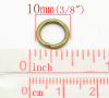 Picture of 200 PCs 10mm Dia., 1.5mm(15 gauge) Iron Based Alloy Open Jump Rings Findings For Jewelry Making Antique Bronze Round