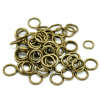 Picture of 200 PCs 10mm Dia., 1.5mm(15 gauge) Iron Based Alloy Open Jump Rings Findings For Jewelry Making Antique Bronze Round