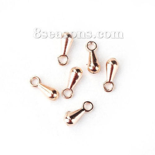 Image de Breloque en Alliage de Zinc Goutte d'Eau Or Rose 7mm x 3mm, 200 Pcs