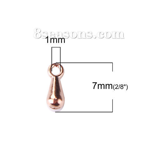 Image de Breloque en Alliage de Zinc Goutte d'Eau Or Rose 7mm x 3mm, 200 Pcs