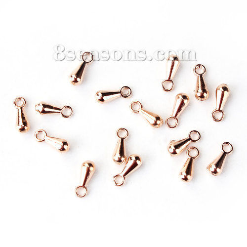 Image de Breloque en Alliage de Zinc Goutte d'Eau Or Rose 7mm x 3mm, 200 Pcs