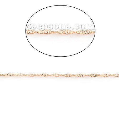 Image de 10 M Chaîne Maille Torsade en Alliage de Fer Doré 3x2mm