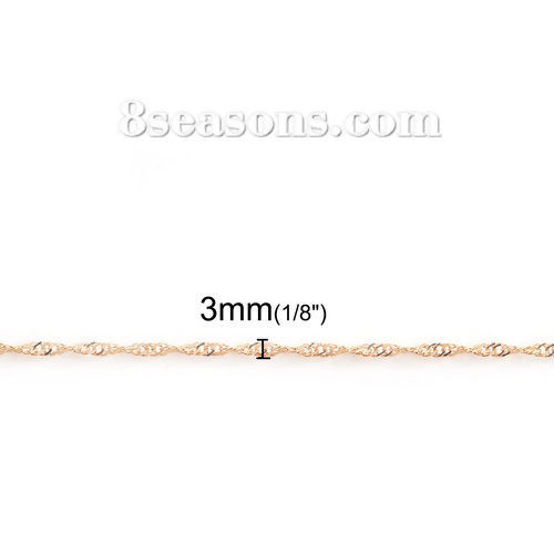 Image de 10 M Chaîne Maille Torsade en Alliage de Fer Doré 3x2mm