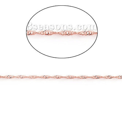 Image de 5 M Chaîne Maille Torsade en Alliage de Fer Or Rose 3x2mm