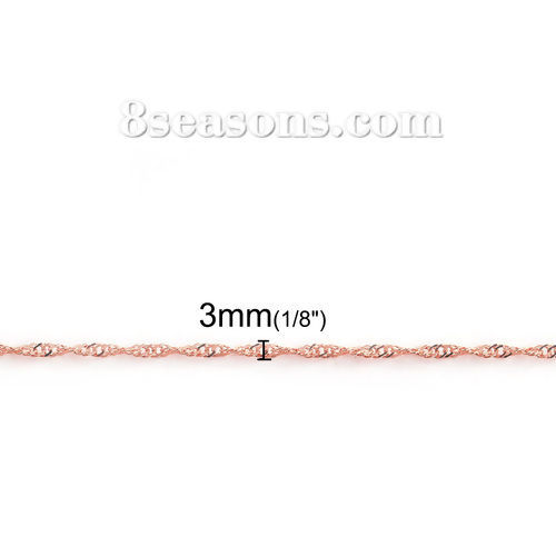 Image de 5 M Chaîne Maille Torsade en Alliage de Fer Or Rose 3x2mm