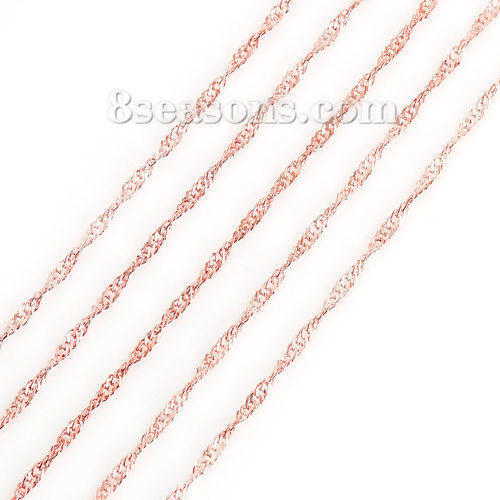 Image de 5 M Chaîne Maille Torsade en Alliage de Fer Or Rose 3x2mm