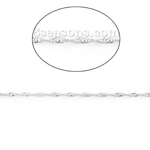 Image de 10 M Chaîne Maille Torsade en Alliage de Fer Argent Mat 3x2mm