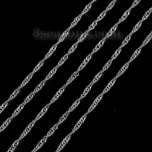 Image de 10 M Chaîne Maille Torsade en Alliage de Fer Argent Mat 3x2mm