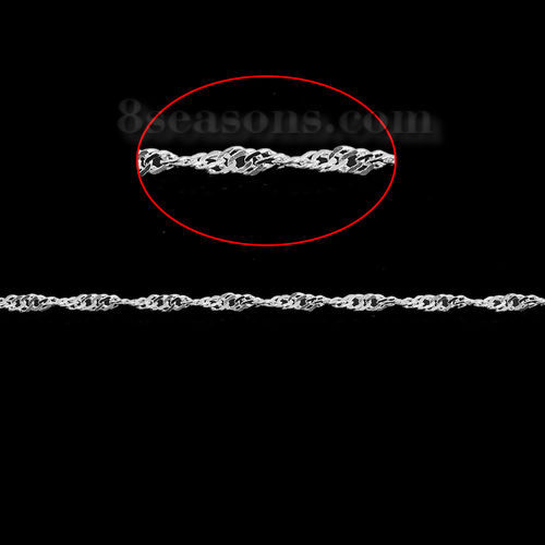 Image de 10 M Chaîne Maille Torsade en Alliage de Fer Argenté 3x2mm