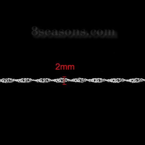 Image de 10 M Chaîne Maille Torsade en Alliage de Fer Argenté 3x2mm
