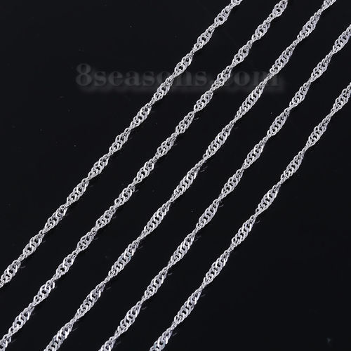 Image de 10 M Chaîne Maille Torsade en Alliage de Fer Argenté 3x2mm