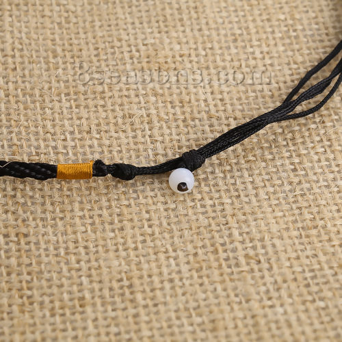 Image de Colliers de Corde Tressé en Polyester Noir, 61.5cm - 46cm Long, 5 Pcs