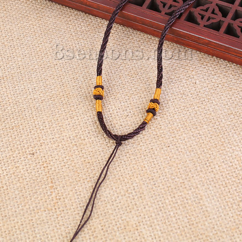 Image de Colliers de Corde Tressé en Polyester Brun Foncé, 61.5cm - 46cm Long, 5 Pcs