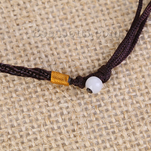 Image de Colliers de Corde Tressé en Polyester Brun Foncé, 61.5cm - 46cm Long, 5 Pcs