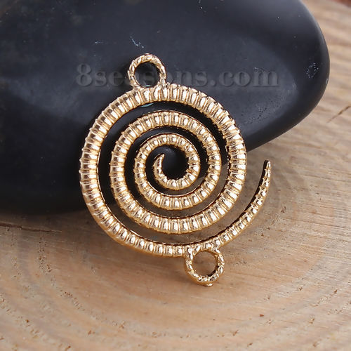 Picture of Zinc Based Alloy Connectors Wave Gold Plated Spiral 21mm x 17mm, 20 PCs