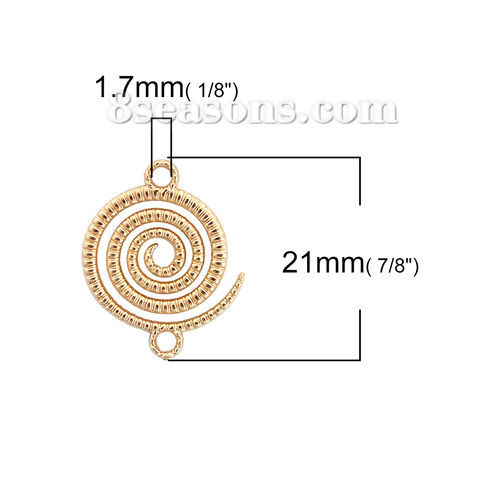 Picture of Zinc Based Alloy Connectors Wave Gold Plated Spiral 21mm x 17mm, 20 PCs