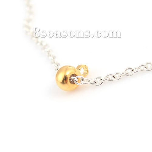 真鍮 金具 スライドビーズ 円形 金メッキ 調整可能なシリコンコア付き 穴： 1.1mm、 6mm x 4mm、 20 個 の画像