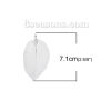 Picture of Brass Pendants Leaf Silver Plated Filigree 60mm x 30mm(2 3/8"x1 1/8") - 71mm x 36mm(2 6/8"x1 3/8"), 2 PCs
