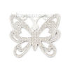 Picture of 304 Stainless Steel Embellishments Butterfly Animal Silver Tone Filigree 30mm(1 1/8") x 29mm(1 1/8"), 5 PCs