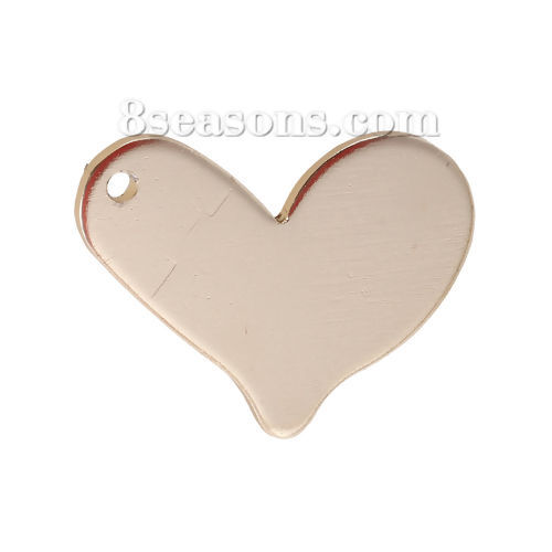 Immagine di Lega di Alluminio Ciondoli Cuore Oro Opaco Trafila 44mm x 33mm , 1 Pz