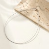 Picture of Wholesale Spiral Collar Neck Ring Necklace, Silver Tone Stainless Steel, Unisex Minimalist Gift Jewelry For Retailer, 40cm(15.7") long, Chain Size: 1.5mm, 1 Piece