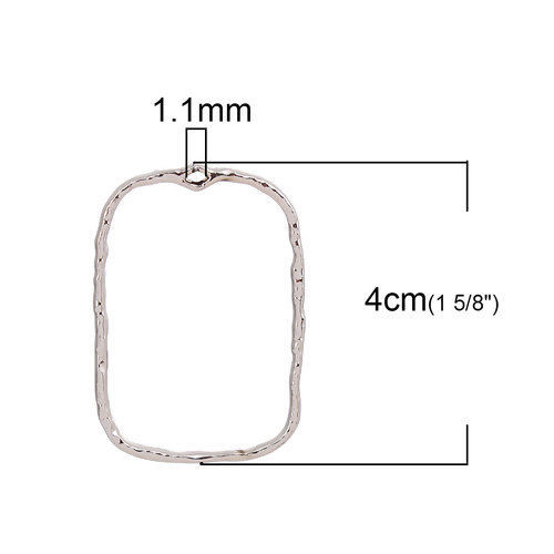 Immagine di Lega di Zinco Ciondoli Rettangolo Oro Chiaro 40mm x 28mm , 10 Pz