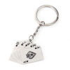 Picture of Keychain & Keyring Poker Card Silver Tone Black Sapdes Enamel 90mm x 30mm, 1 Piece