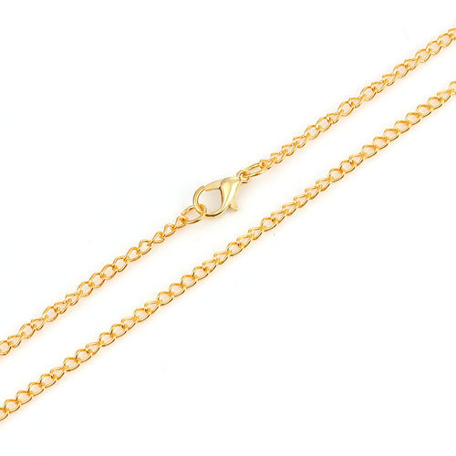 合金 喜平チェーン ネックレス 金メッキ 77cm長さ、 チェーンサイズ: 4x2.5mm、 1 パック （ 12 個/パック） の画像