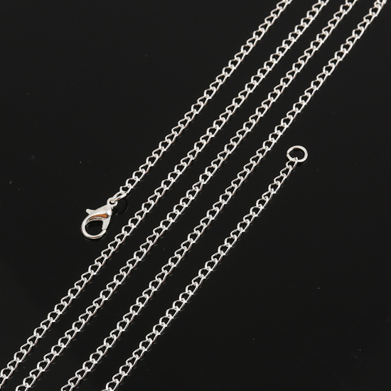 合金 喜平チェーン ネックレス 銀メッキ 81cm長さ、 チェーンサイズ: 4x2.5mm、 1 パック （ 12 個/パック） の画像