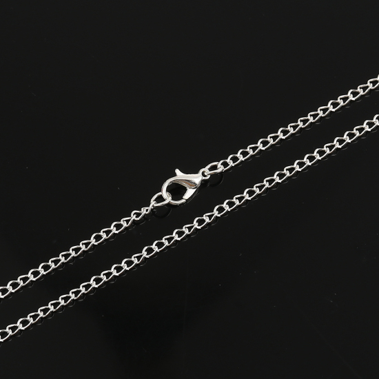 合金 喜平チェーン ネックレス 銀メッキ 81cm長さ、 チェーンサイズ: 4x2.5mm、 1 パック （ 12 個/パック） の画像