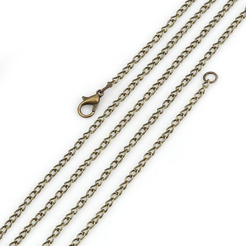 合金 喜平チェーン ネックレス 銅古美 77cm長さ、 チェーンサイズ: 4x2.3mm、 1 パック （ 12 個/パック） の画像