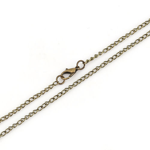 合金 喜平チェーン ネックレス 銅古美 77cm長さ、 チェーンサイズ: 4x2.3mm、 1 パック （ 12 個/パック） の画像